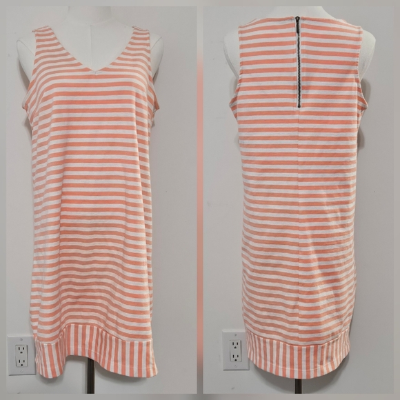 Old Navy Dresses & Skirts - Old Navy Size M Cotton Polyester Orange White Striped Womens Tank Dress with